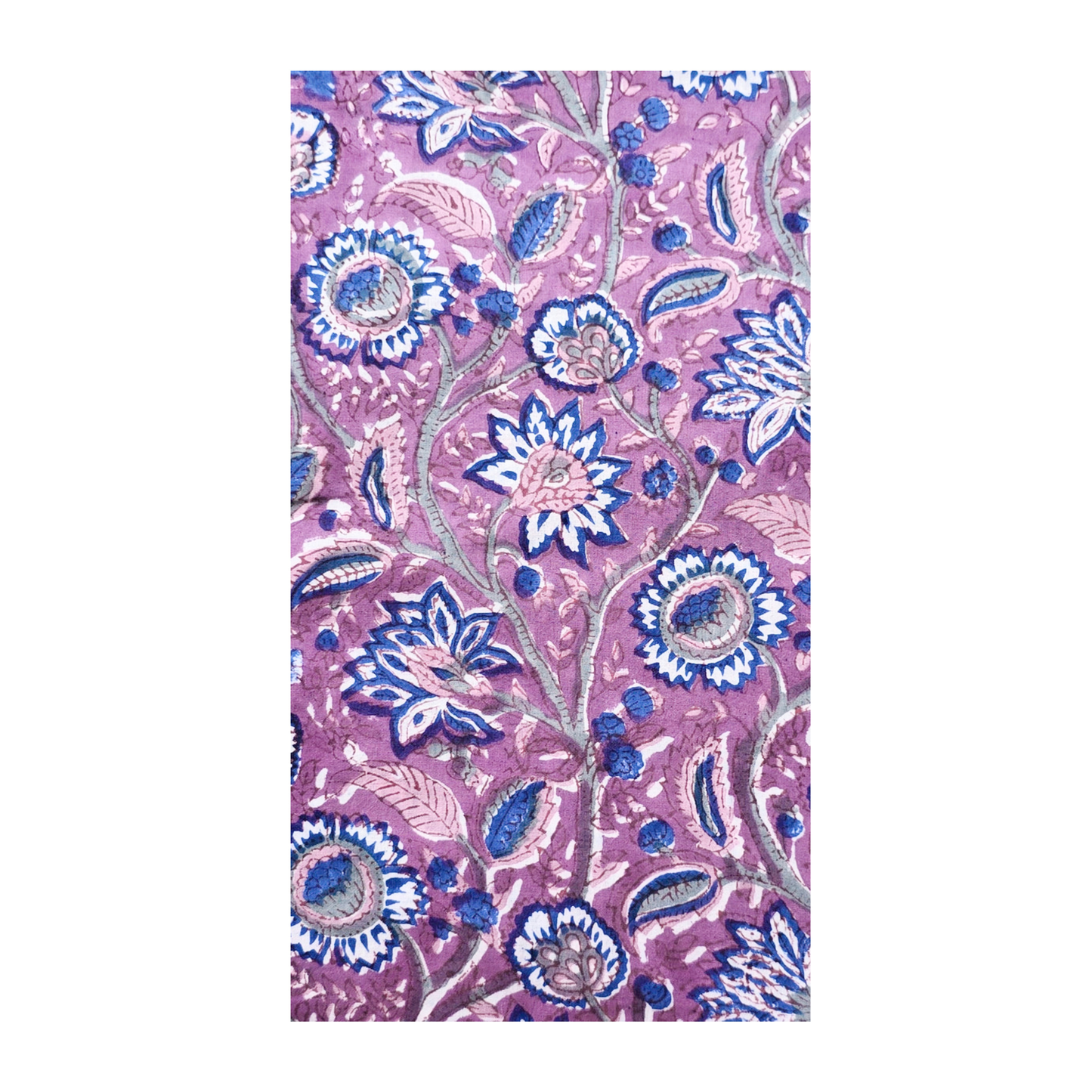 Purple Block Print Floral Paper Guest Napkins