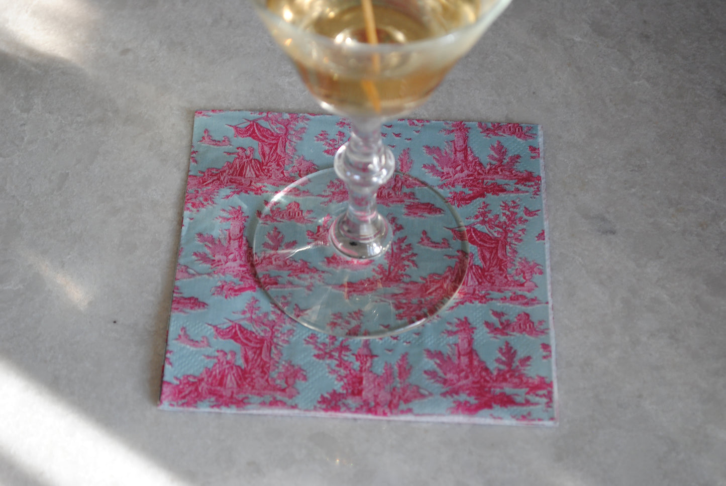 French Toile Cocktail Napkins