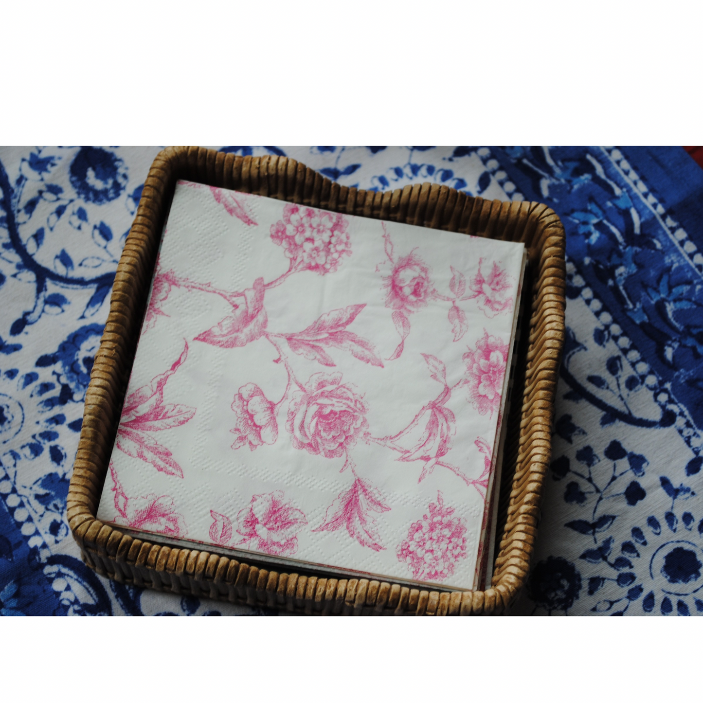 Pink Floral Cocktail Napkins