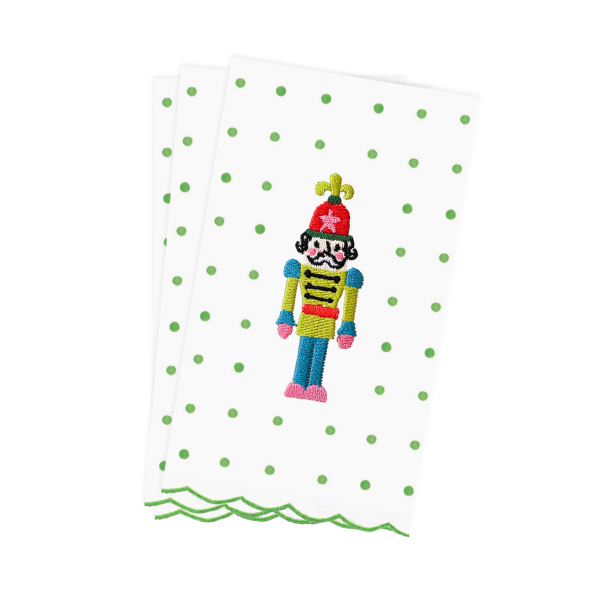 Nutcracker Green Polka Dot Paper Guest Napkins