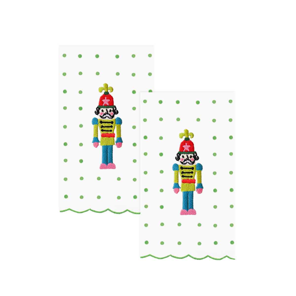 Nutcracker Green Polka Dot Paper Guest Napkins