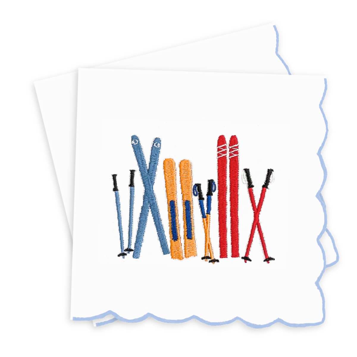 Vintage Skis Paper Cocktail Napkins