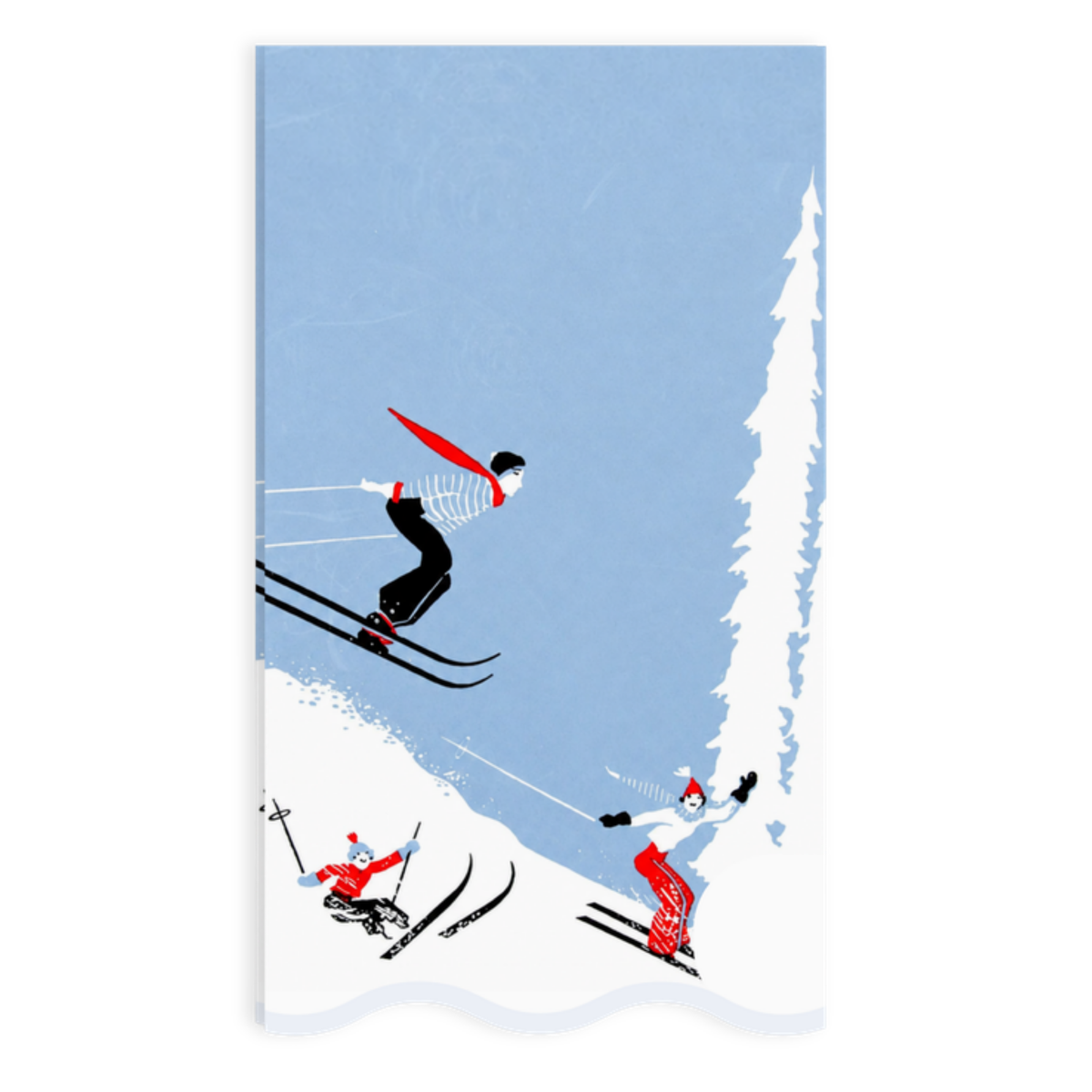 Retro Skiers Paper Guest Napkins