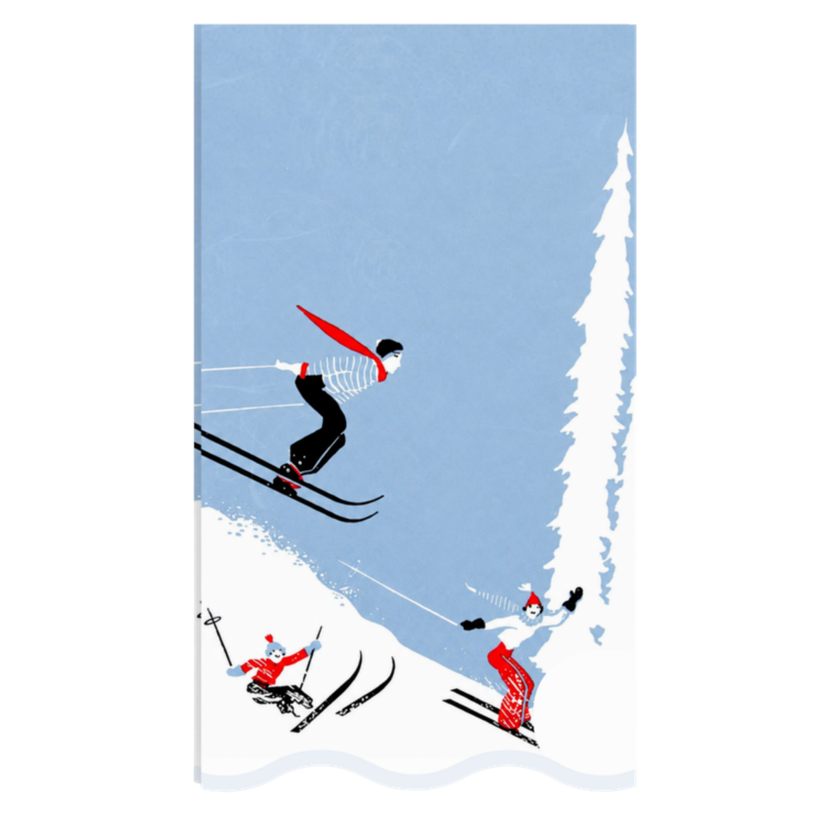Retro Skiers Paper Guest Napkins