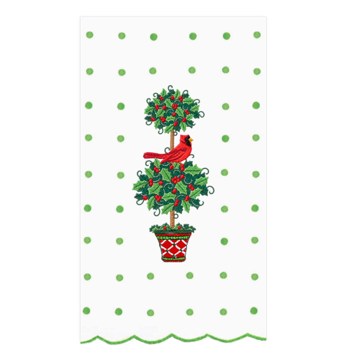 Cardinal Holly Topiary Paper Guest Napkins
