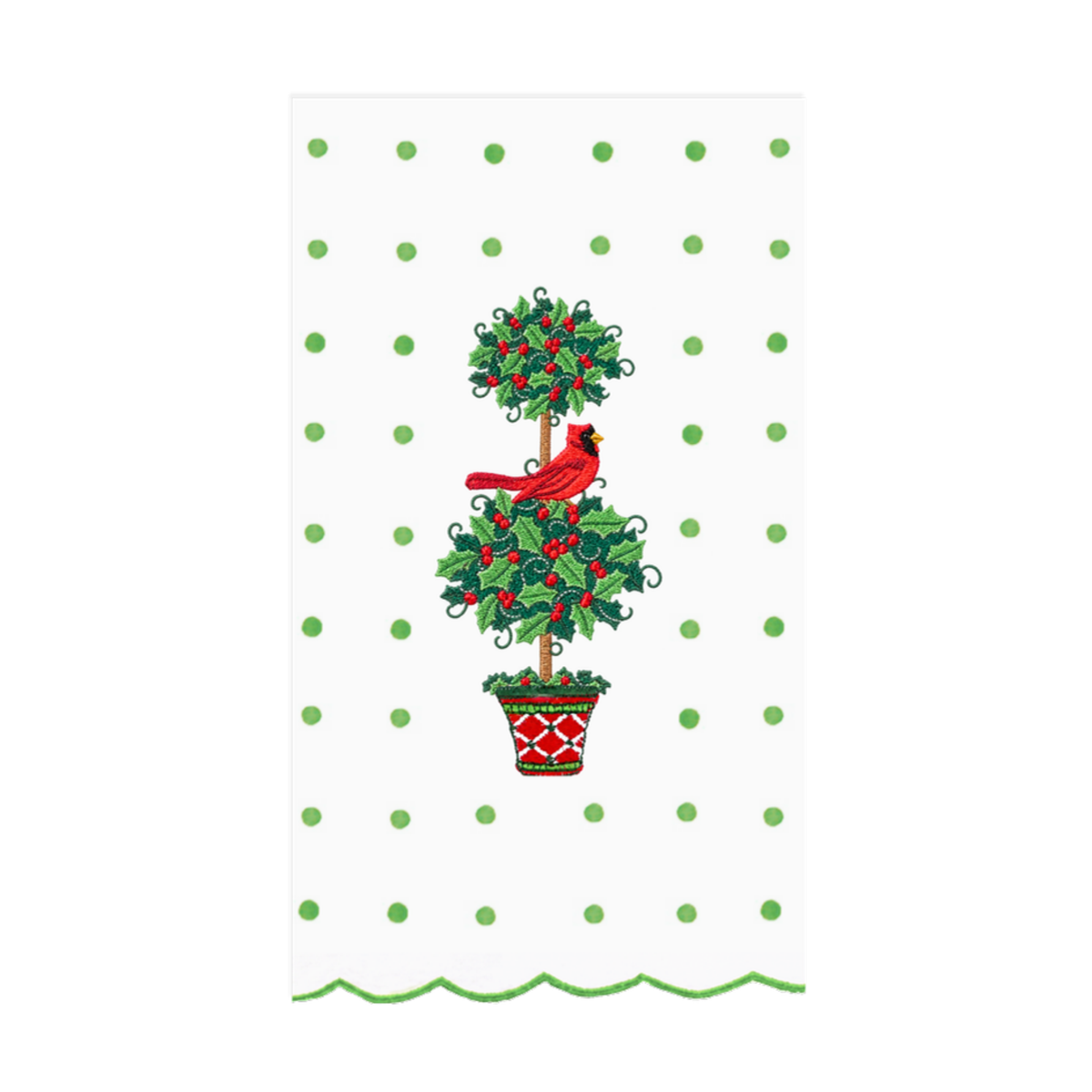 Cardinal Holly Topiary Paper Guest Napkins
