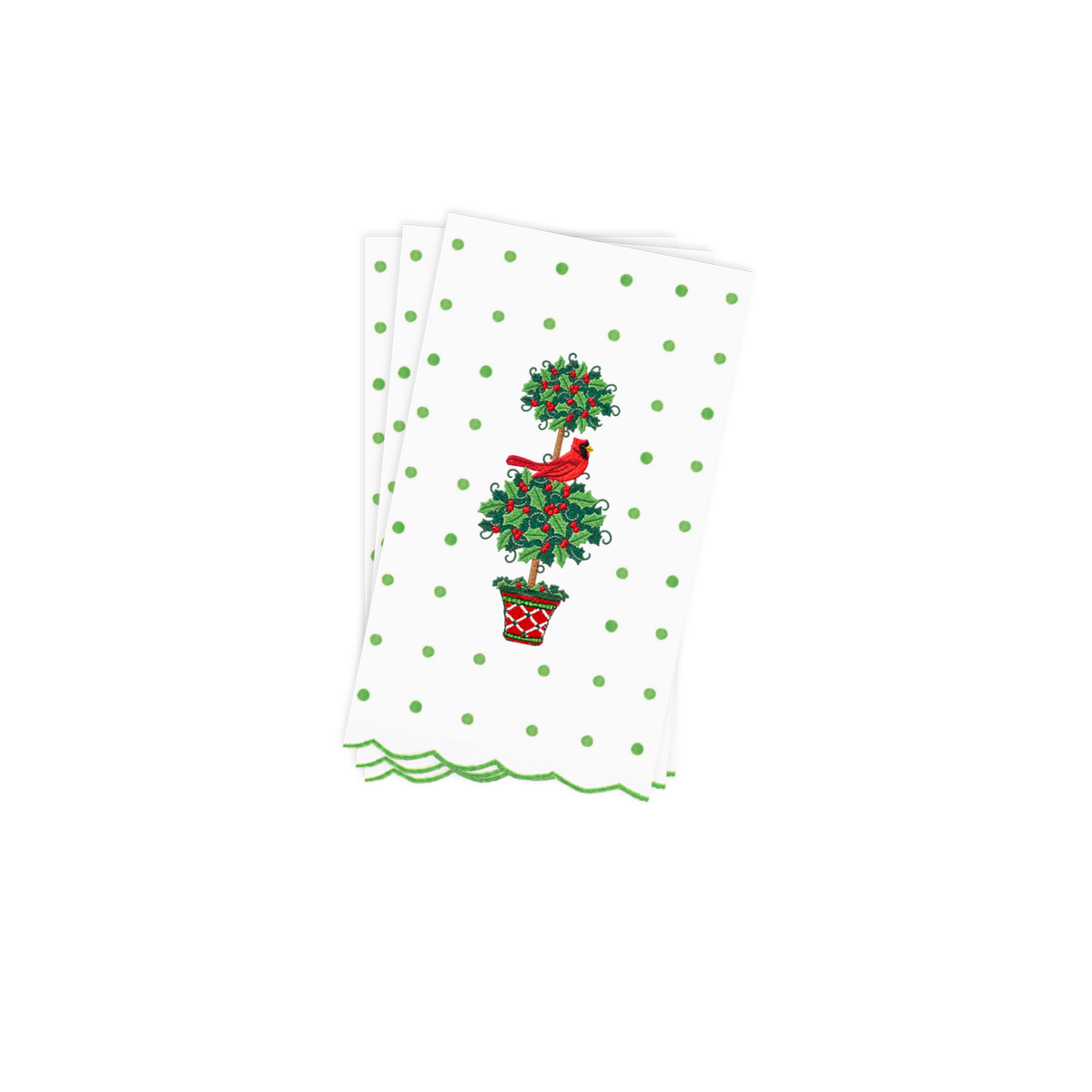 Cardinal Holly Topiary Paper Guest Napkins