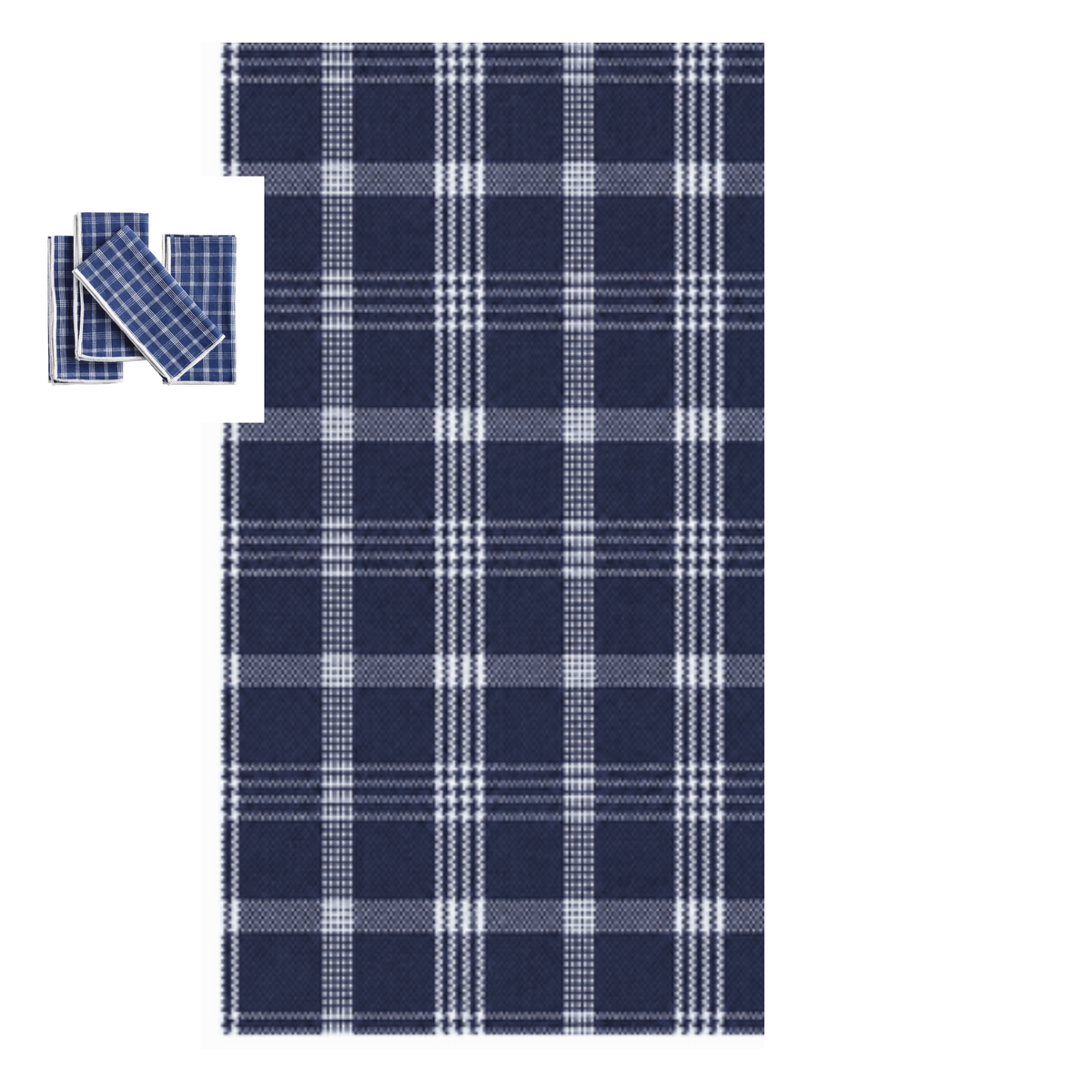 Navy Blue Plaid Paper Guest Napkins