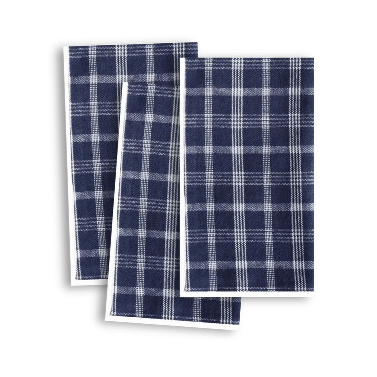 Navy Blue Plaid Paper Guest Napkins