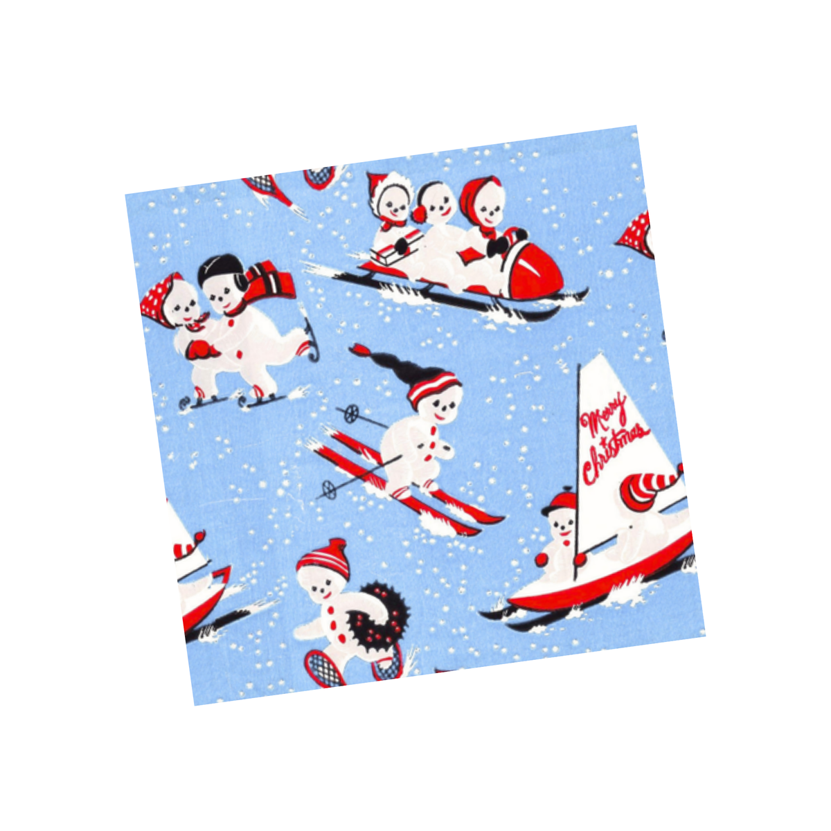 Vintage Snowman Christmas Paper Cocktail Napkins