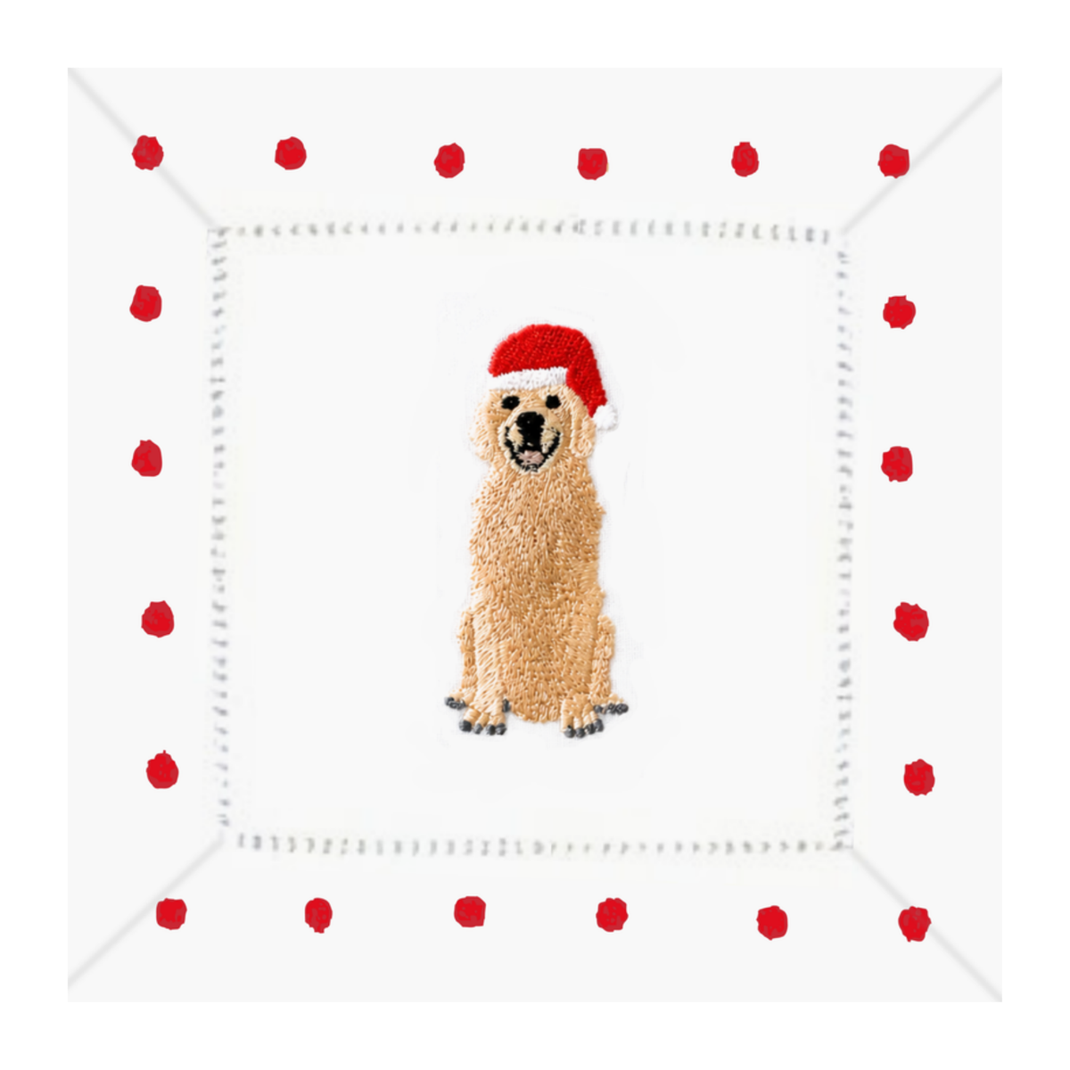 Golden Retriever Santa Hat Paper Cocktail Napkins