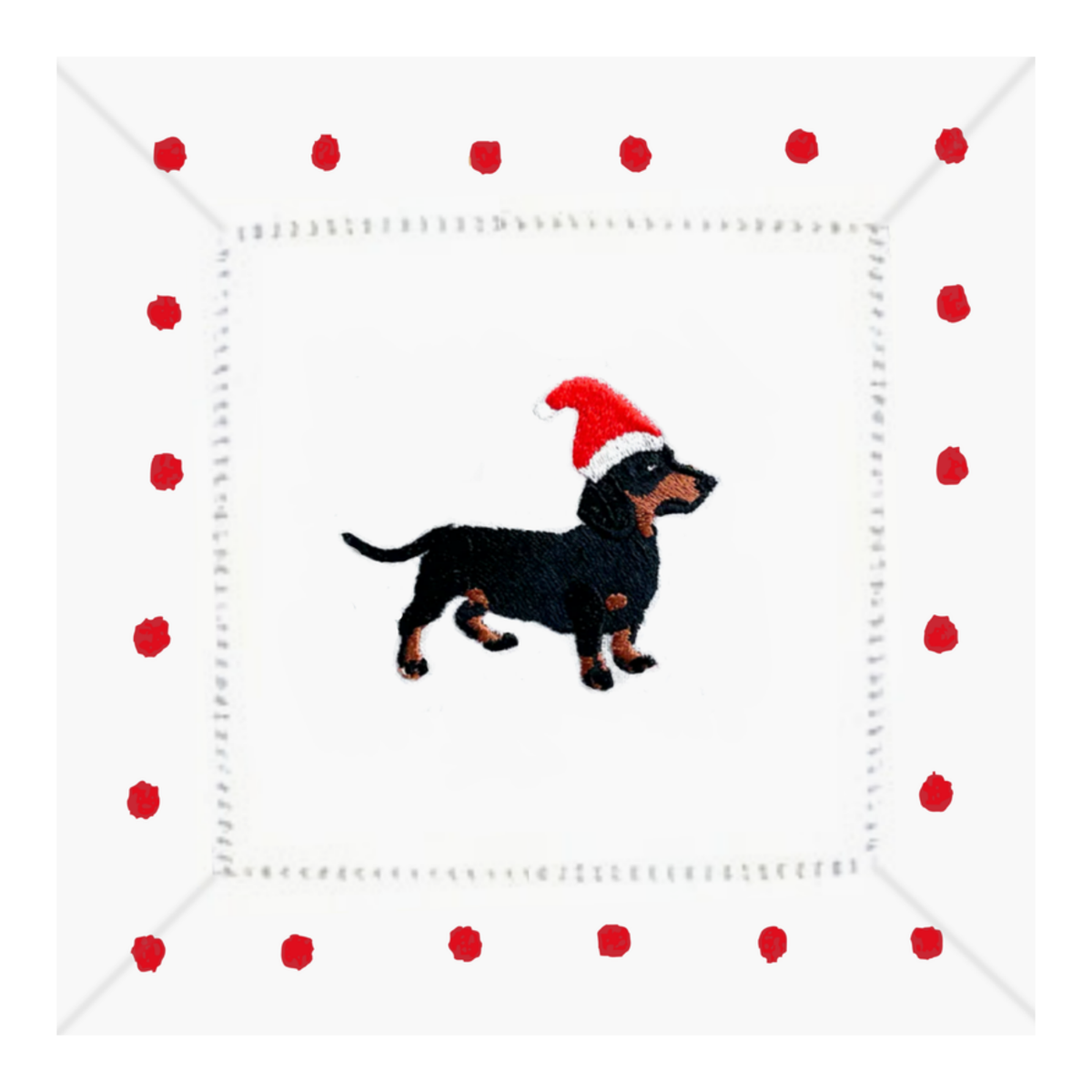 Dachshund Santa Hat Paper Cocktail Napkins