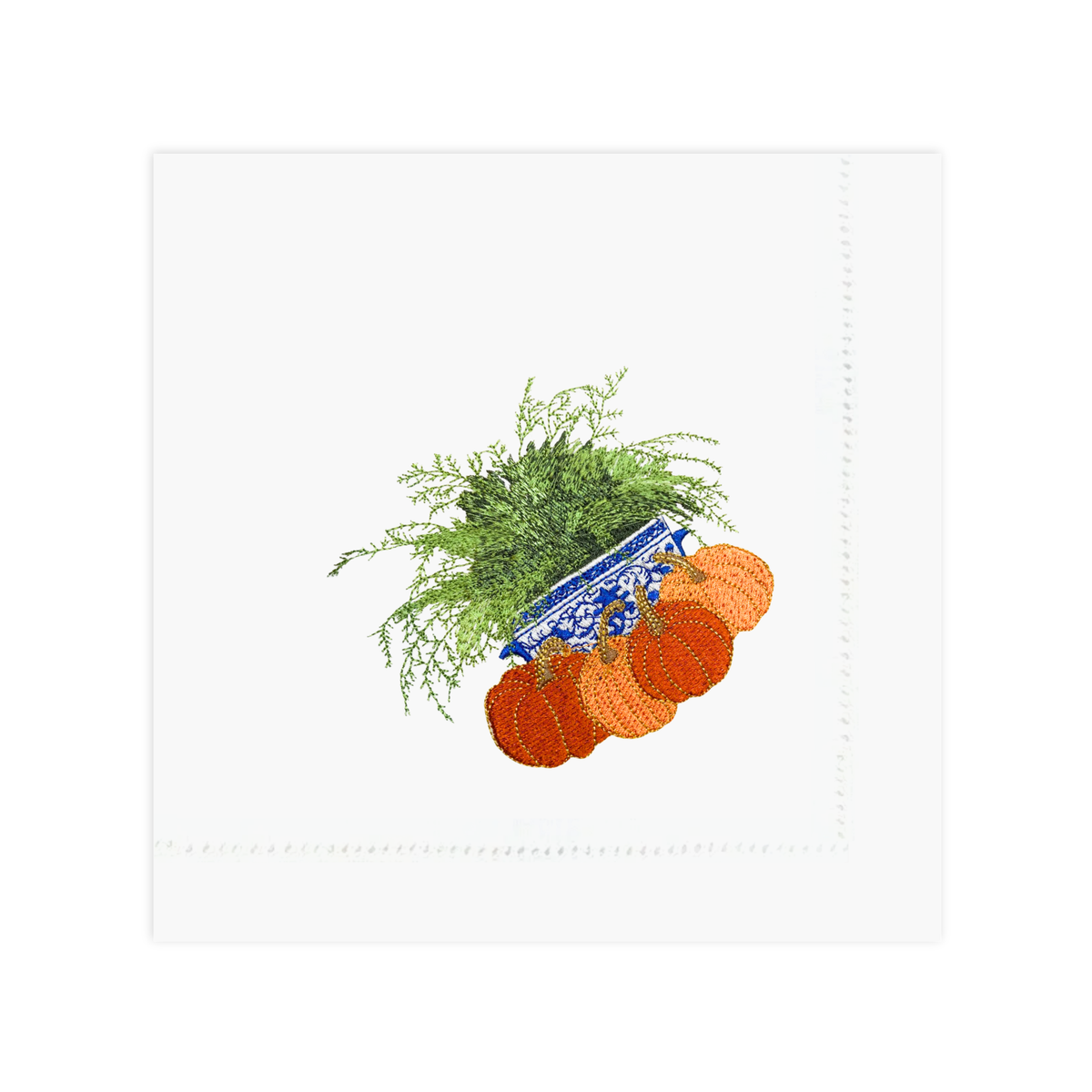 Fall Paper Cocktail Napkins with Chinoiserie and Pumpkins