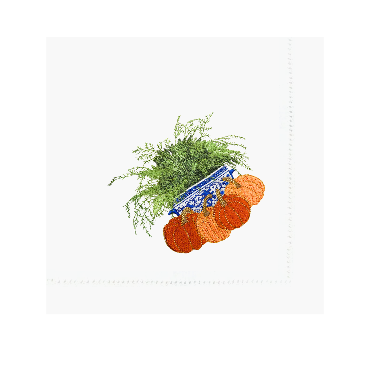 Fall Paper Cocktail Napkins with Chinoiserie and Pumpkins