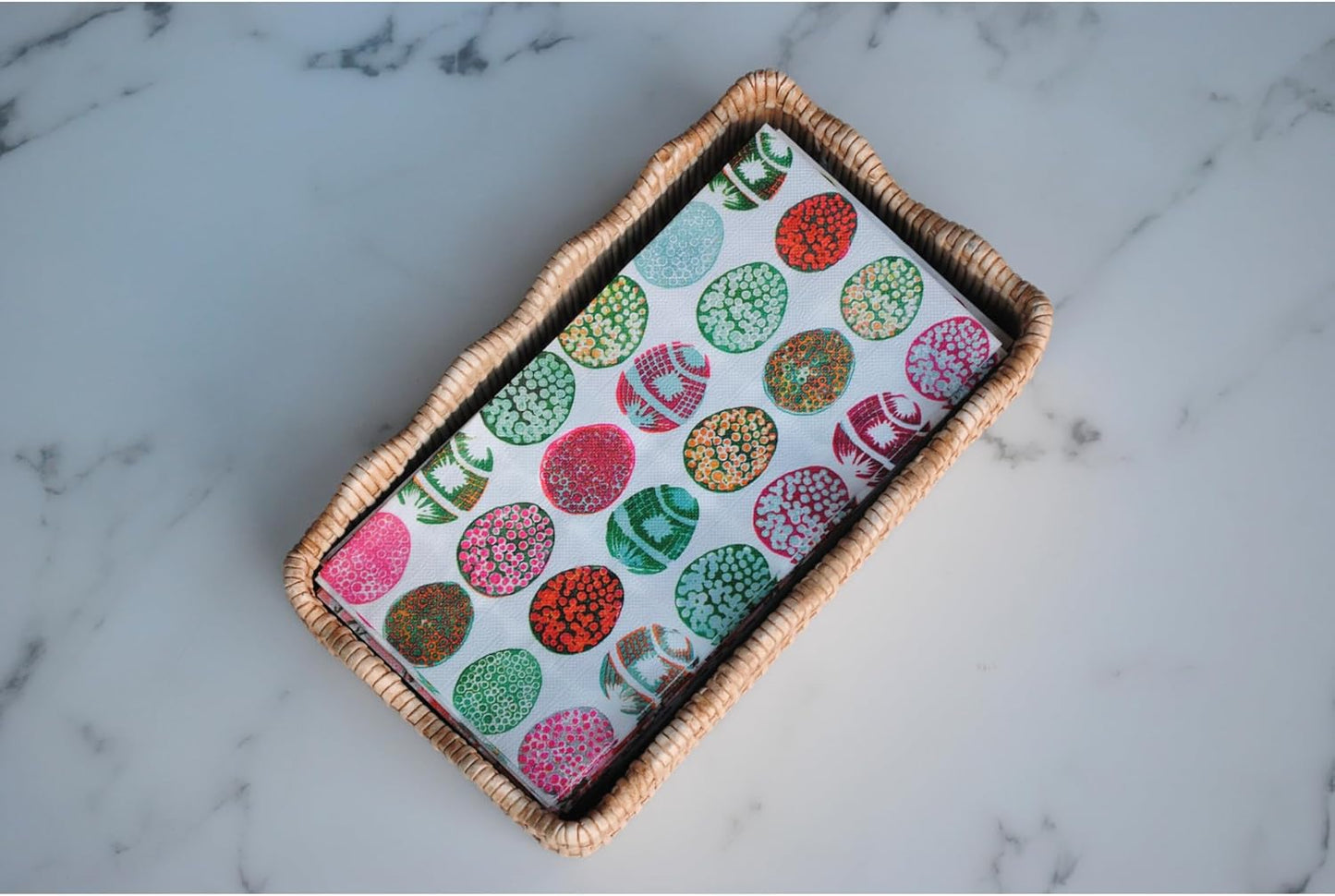 Jewel Toned Block-Print Easter Eggs Paper Guest Napkins