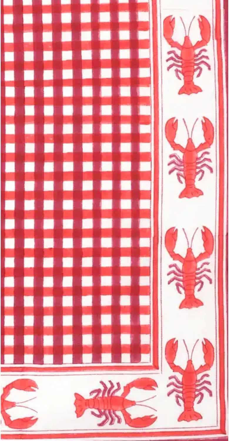Lobster Block Print Paper Guest Napkins