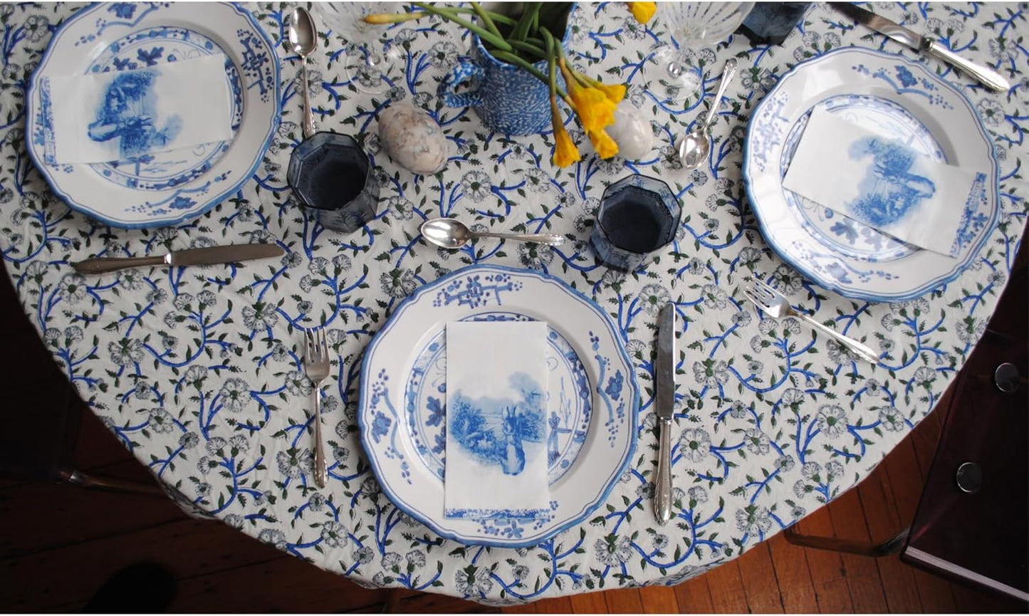 Blue and white Toile Easter Bunny Paper Guest Napkins