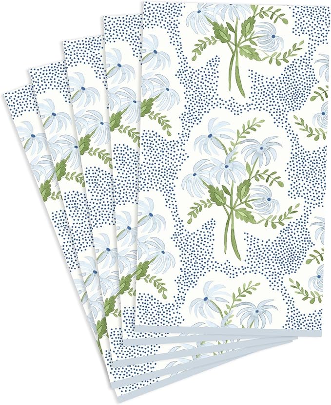 Blue Floral Daisy - Cloth Feel Disposable Napkins