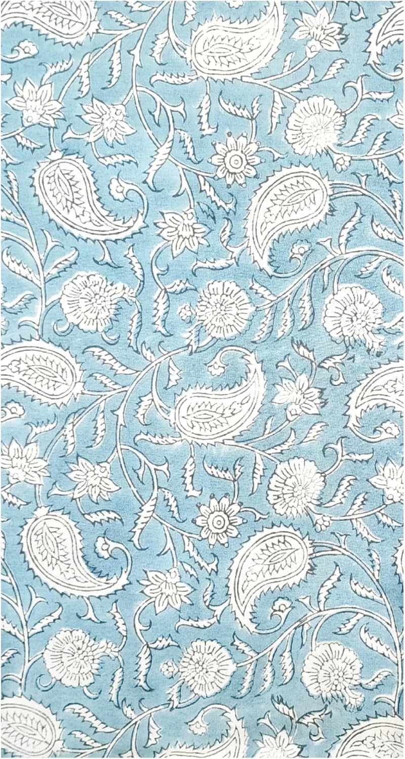 Blue Paisley Block Print Guest Napkins ￼