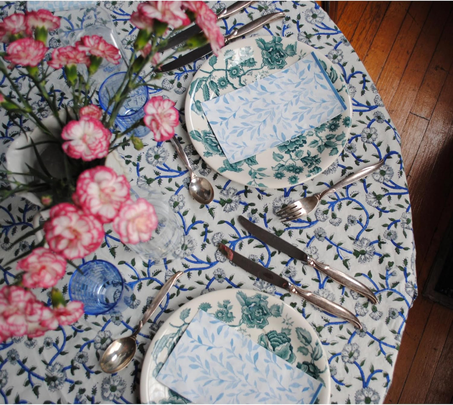 Blue Leaves Guest Napkins