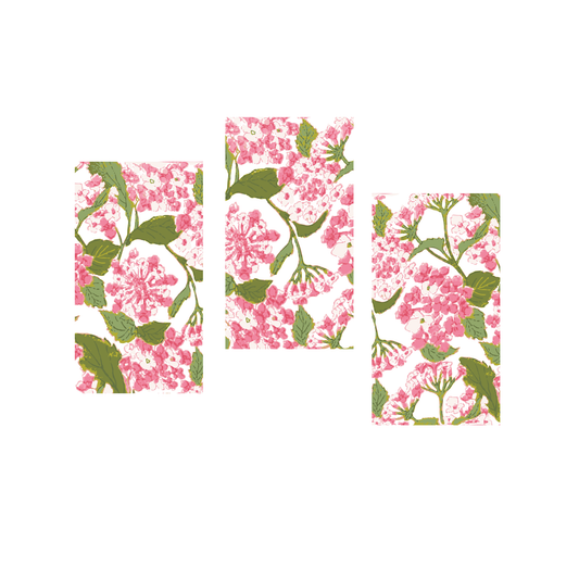 Pink Hydrangea Block Print guest napkins - case of 5