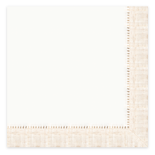 Beige Linen Edge Cocktail Napkins - case of 5