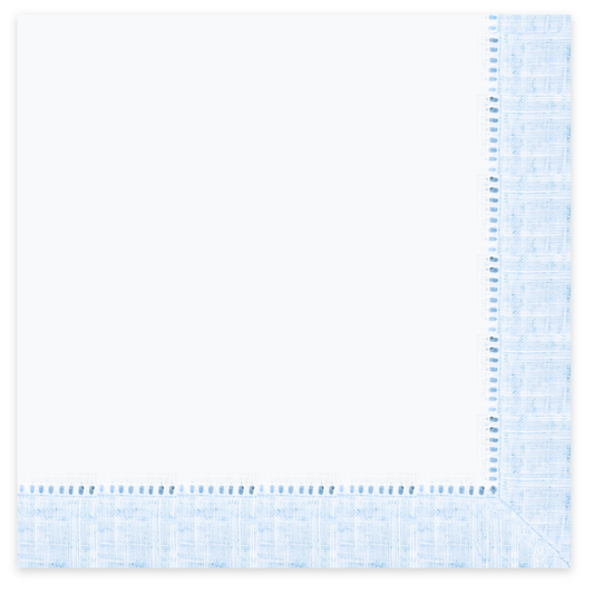Blue Linen Boarder Cocktail Napkins - case of 5