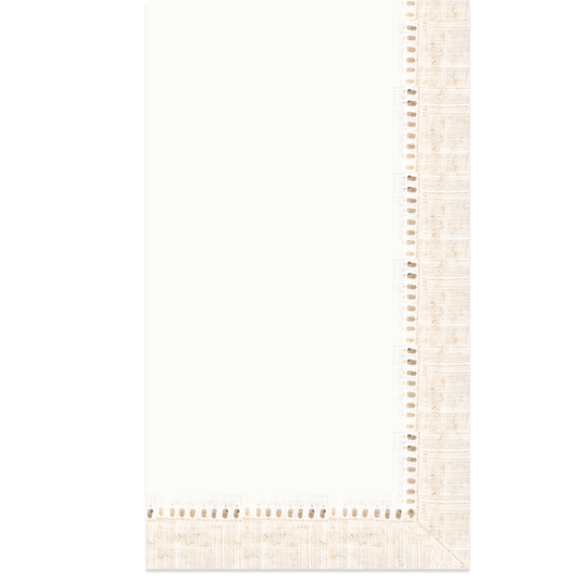 Beige Linen Boarder Guest Napkins - case of 5