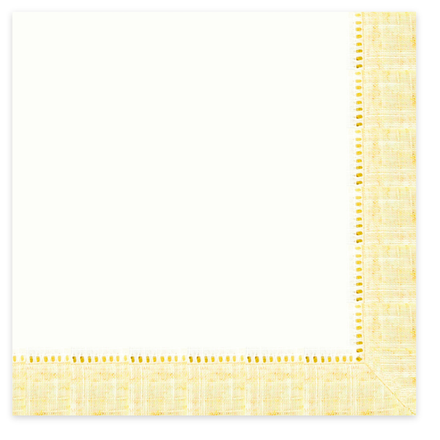 Yellow Linen Border Cocktail Napkins - Case of 5