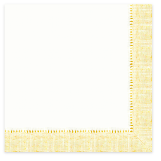 Yellow Linen-Feel Boarder Cocktail Napkins - Case of 5