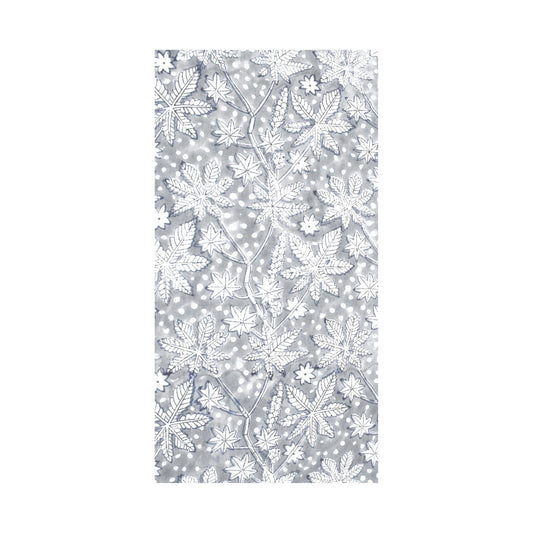 Grey and White Block Print Vines Guest Napkins
