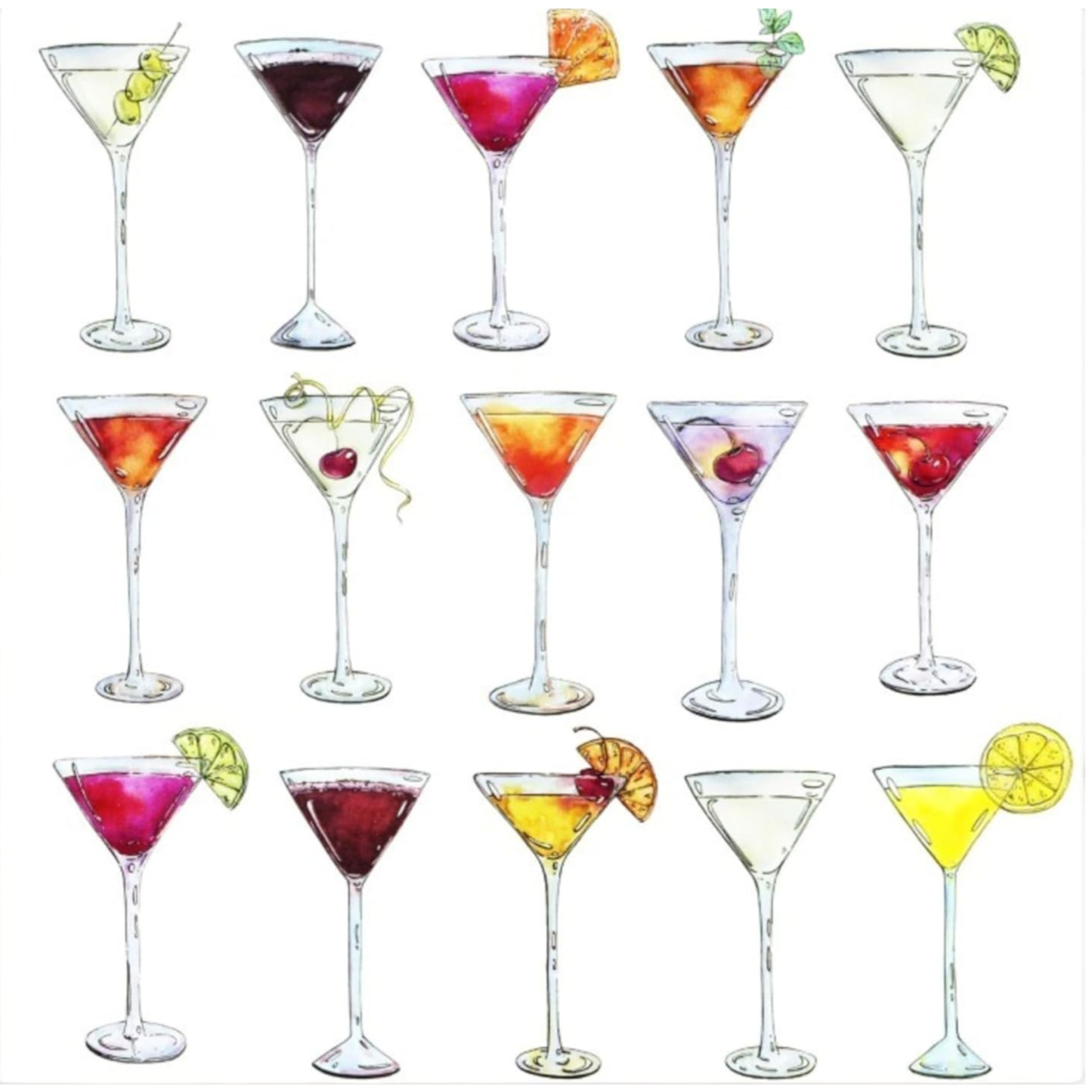 Martini Cocktail Napkins