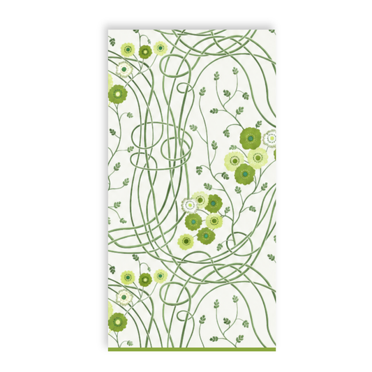 Green Floral Art Nevoux/Deco Paper Guest Napkins
