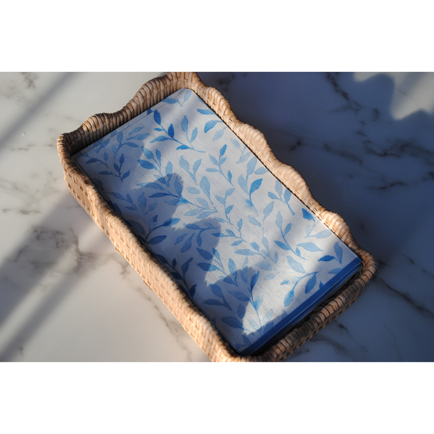 Blue Leaves Guest Napkins