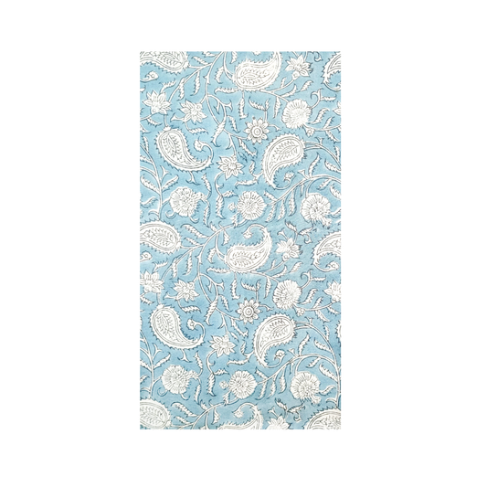 Blue Paisley Block Print Guest Napkins ￼