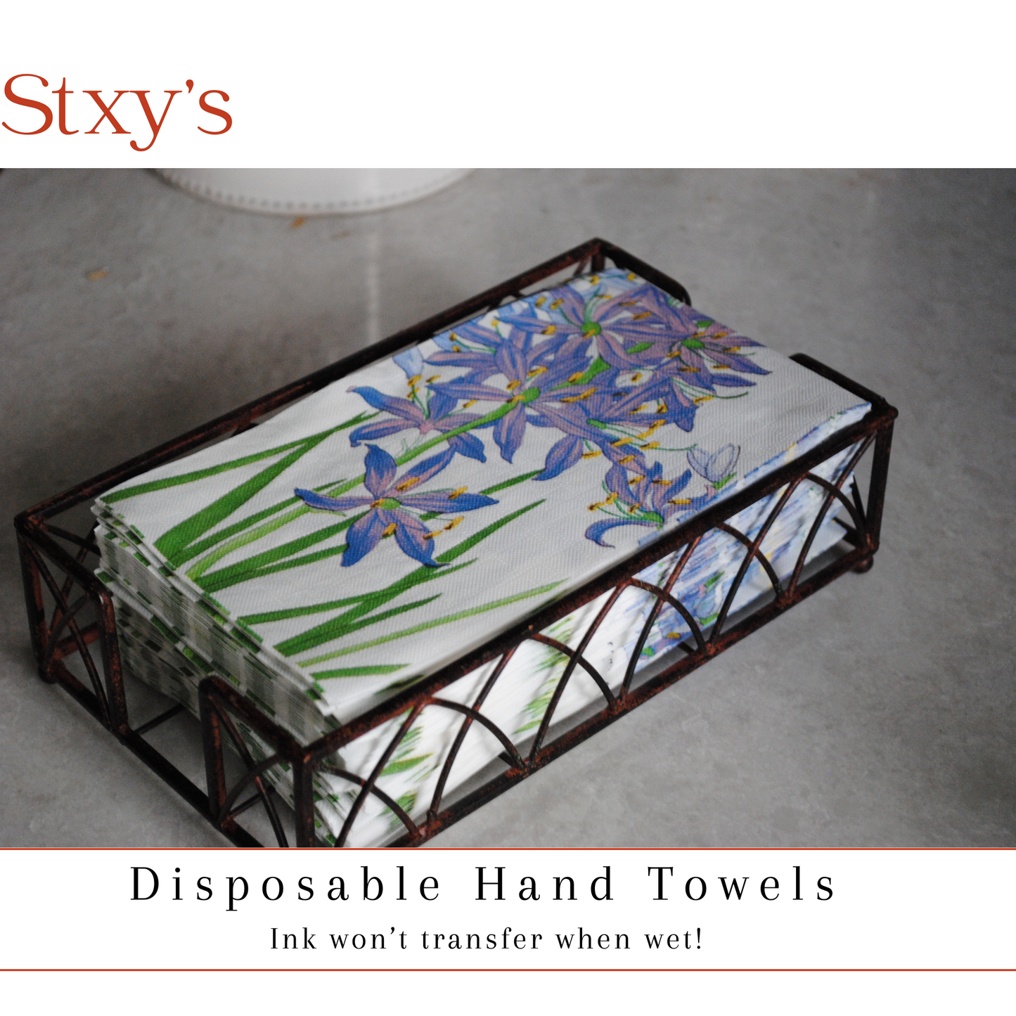 50 Agapanthus Purple Floral Guest Napkins