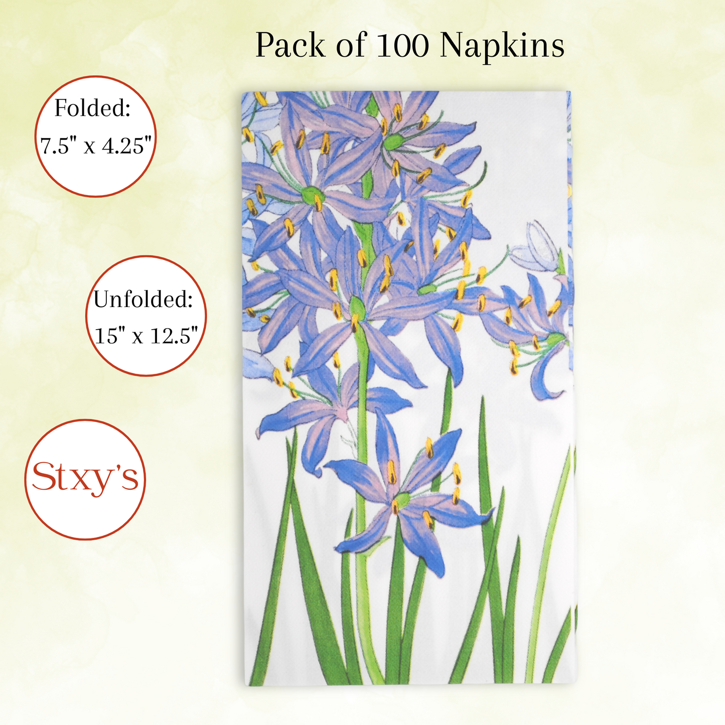 50 Agapanthus Purple Floral Guest Napkins