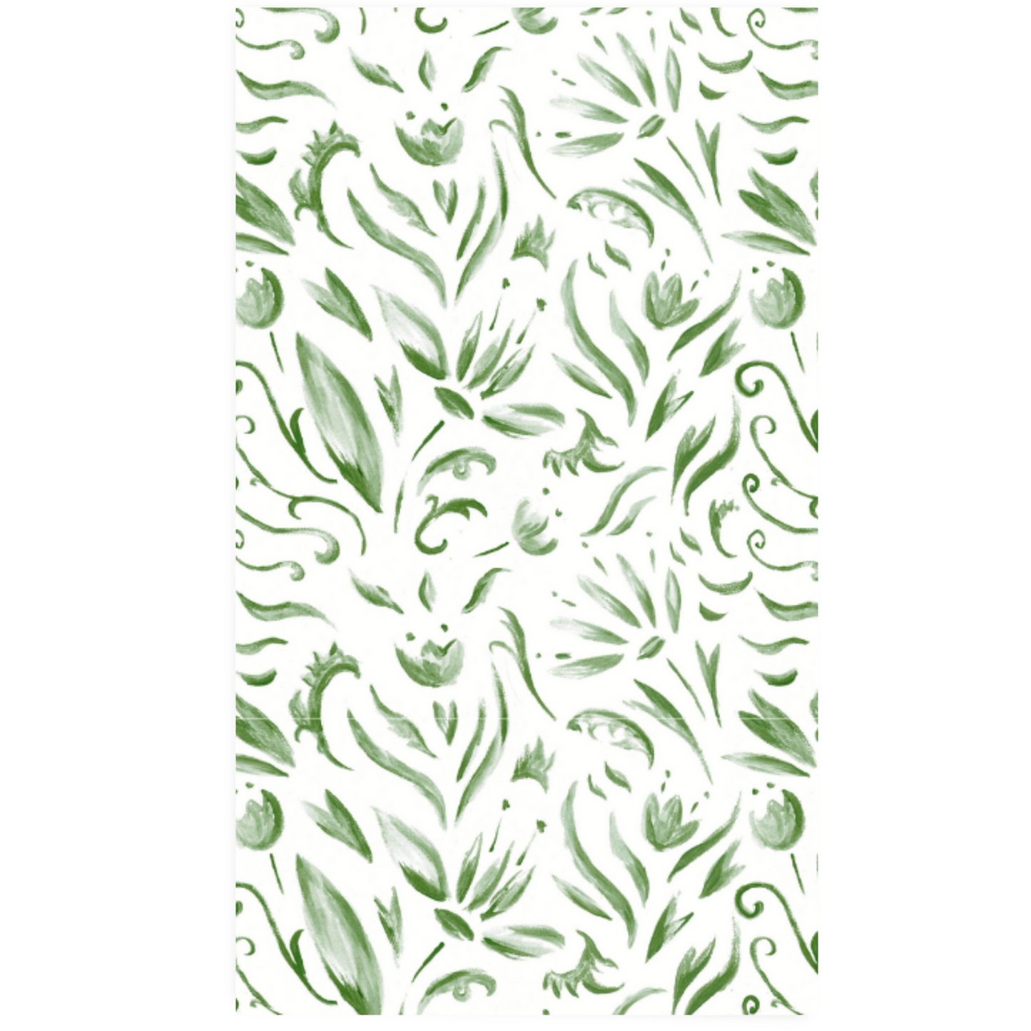Green Floral Guest Napkins