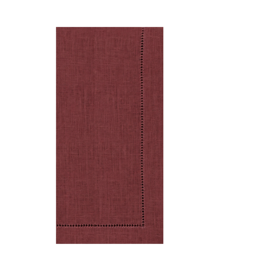 Burgundy Hemstitched Disposable Linen Napkins