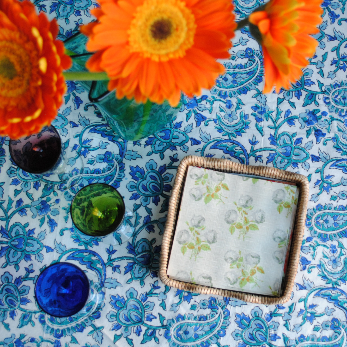 Bowood Gray Rose Cocktail Napkins