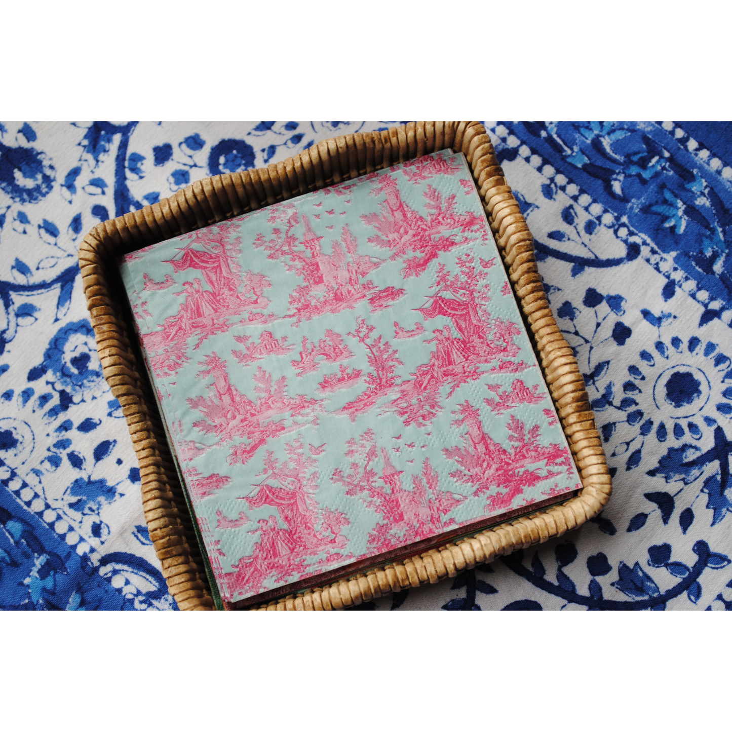 French Toile Cocktail Napkins