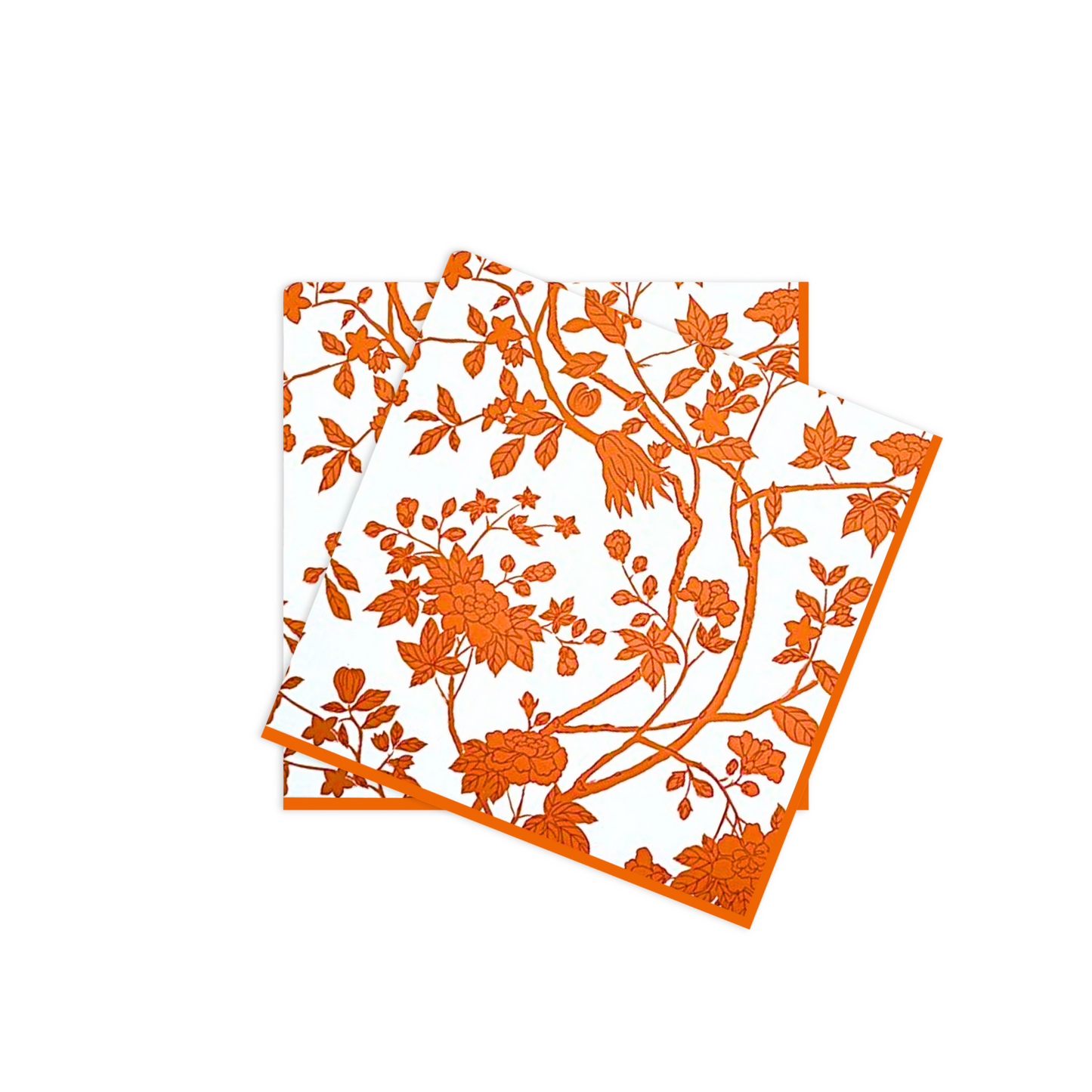 Orange Chinoiserie Cocktail Napkins