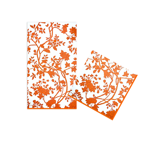 Orange Chinoiserie Dinner Napkins