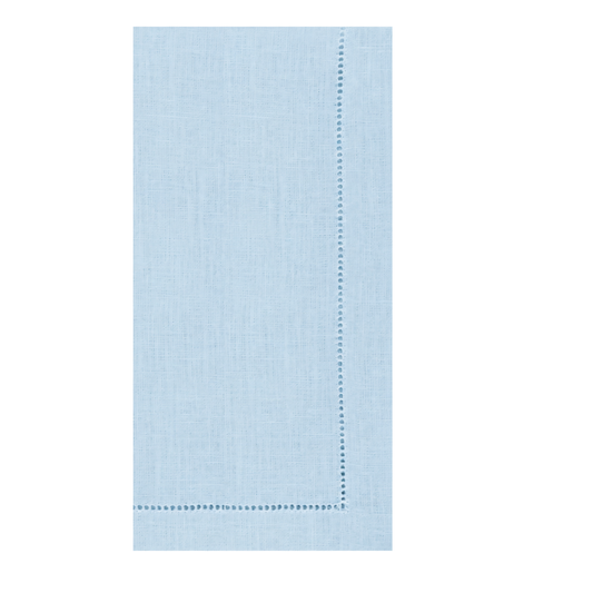 Powder Blue Hemstitched Disposable Linen Napkins