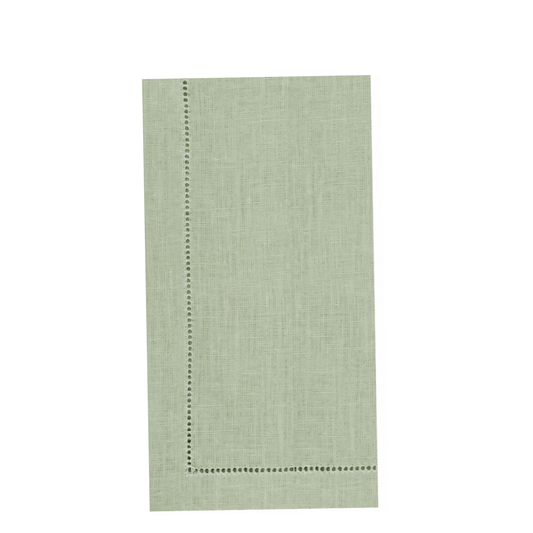 Sage Hemstitched Disposable Linen Napkins