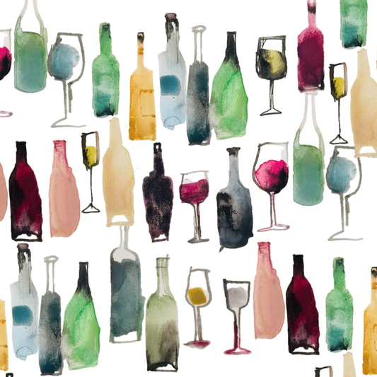 Watercolor Wine Glasses Cocktail Napkins