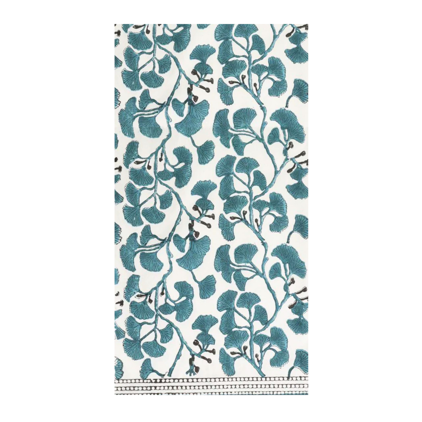 Ginkgo Leaves Block-Print Floral Paper Guest Napkins