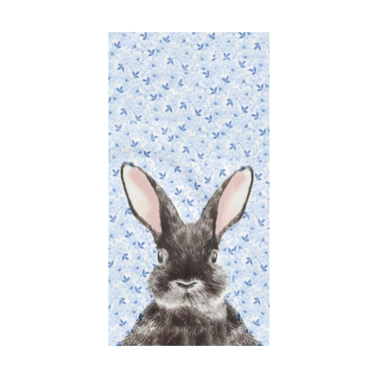 Blue Floral Bunny Easter Guest Napkins