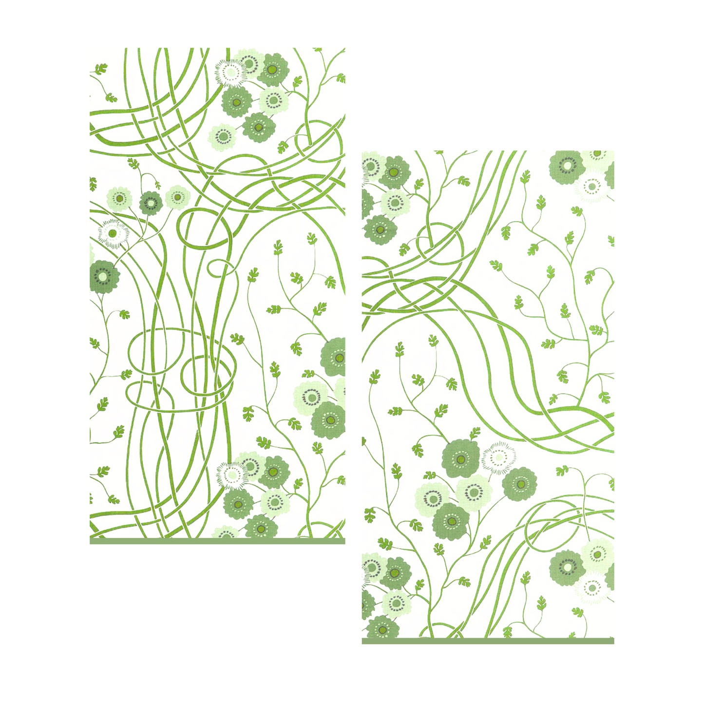 Green Floral Art Nevoux/Deco Paper Guest Napkins