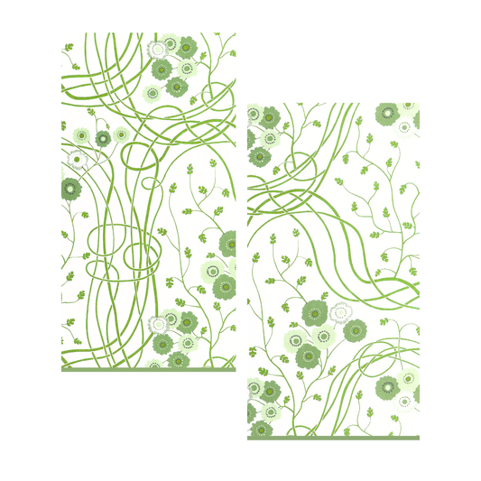 Green Floral Art Nevoux/Deco Paper Guest Napkins
